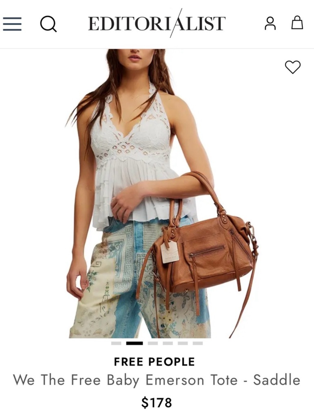We The Free Mini Emerson Tote in Saddle